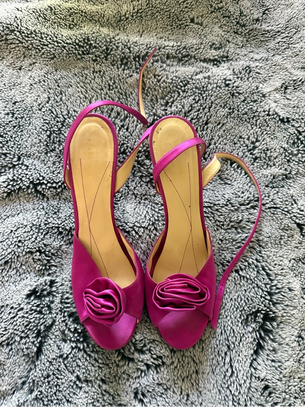 Women's Pink Satin Open-Toe Slingback Heels